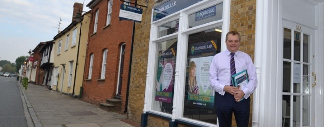 Chris Dellar outside the new Buntingford branch